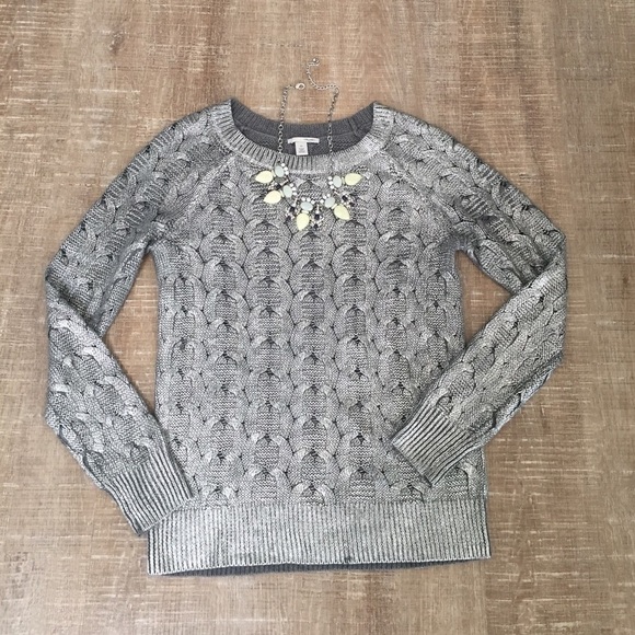 Halogen Sweaters - Metallic cable knit sweater